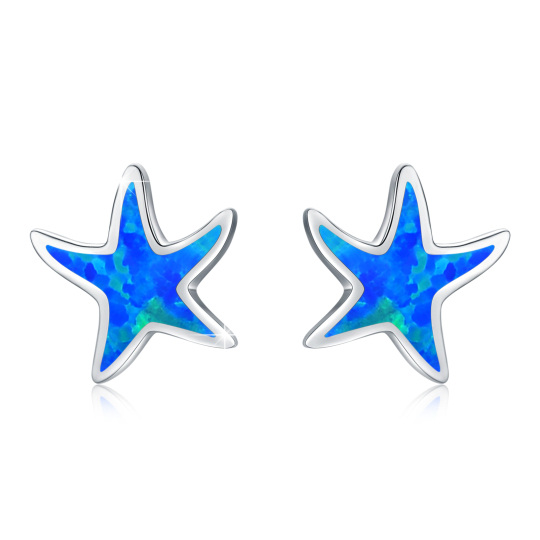 Pendientes de estrella de mar de plata de ley 925, pendientes de estrella de mar para mujer