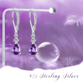 wholesale 925 Sterling Silver Purple Pear Cut Cubic Zirconia Drop Earrings For Women-0-2