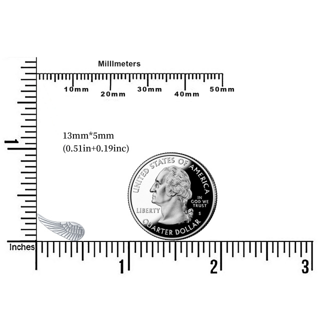 Sterling zilveren engelenvleugels Stud Oorbellen-5