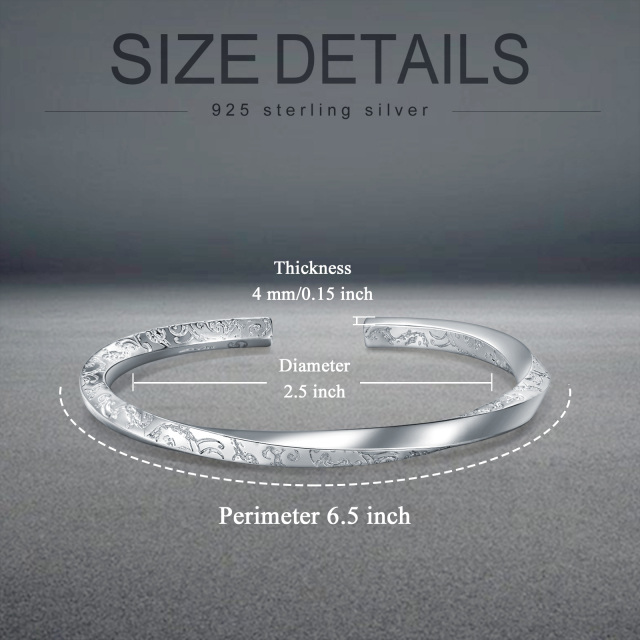 Sterling Silver Engraved Bangle-4