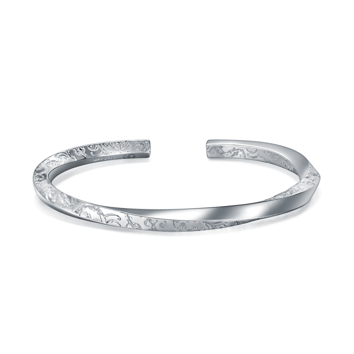 Bracelet en argent sterling gravé-1