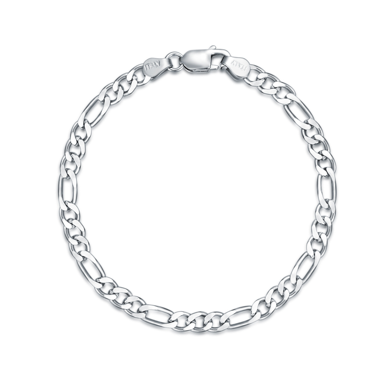 Sterling Silver Figaro Link Chain Bracelet-1