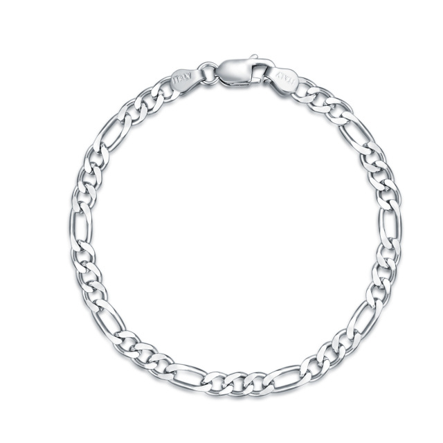 Sterling Silver Figaro Link Chain Bracelet-0