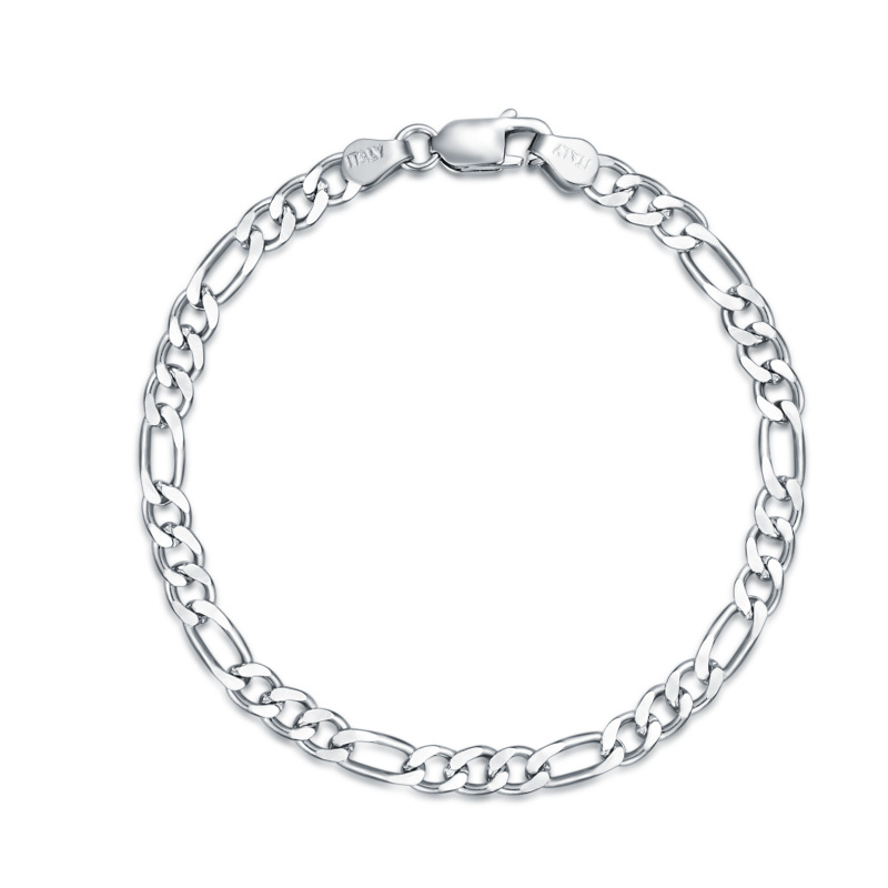 Sterling Silver Figaro Link Chain Bracelet