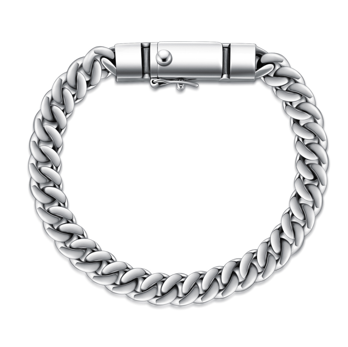 Sterling Silber Curb Link Kettenarmband für Männer-1