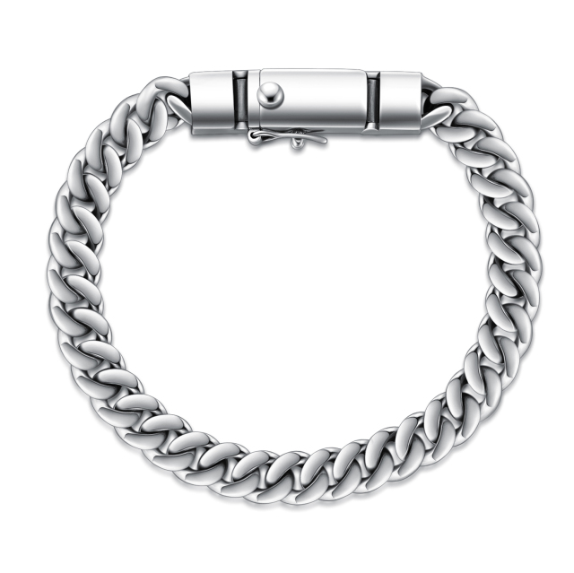 Sterling Silver Curb Link Chain Bracelet for Men-1