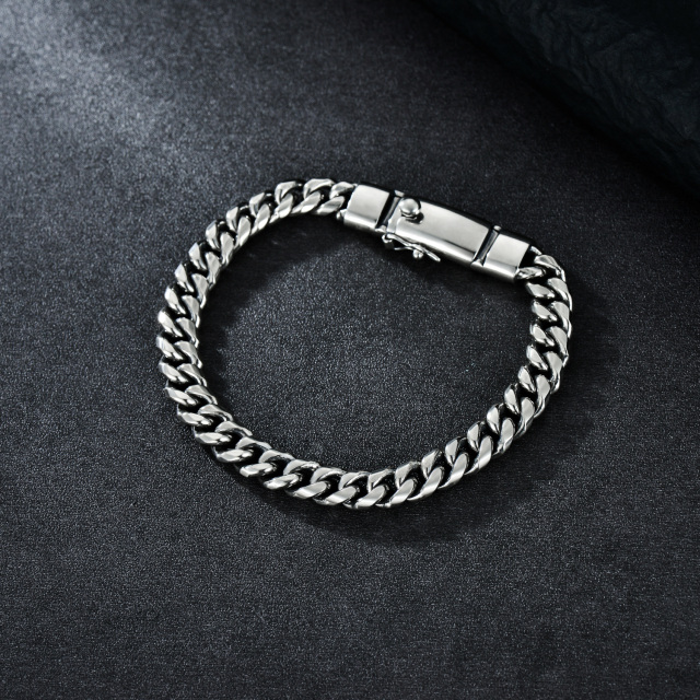 Sterling Silver Curb Link Chain Bracelet for Men-4