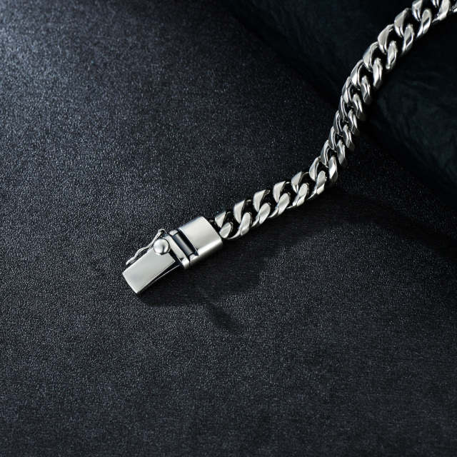 Sterling Silver Curb Link Chain Bracelet for Men-5
