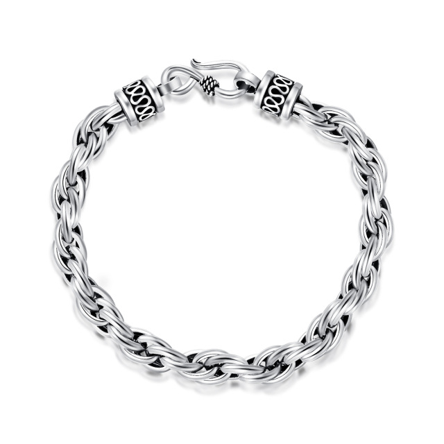 Sterling Silver Chain Bracelet for Men-0