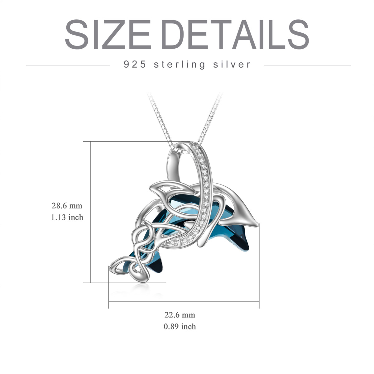 Sterling Silver Diamond Dolphin Pendant Necklace-5