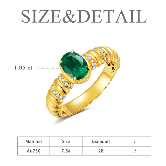 18K Gold Emerald Couple & Grandmother & Mother & Mother & Daughter & Parents & Children & Sisters & Teacher Engagement Ring-2
