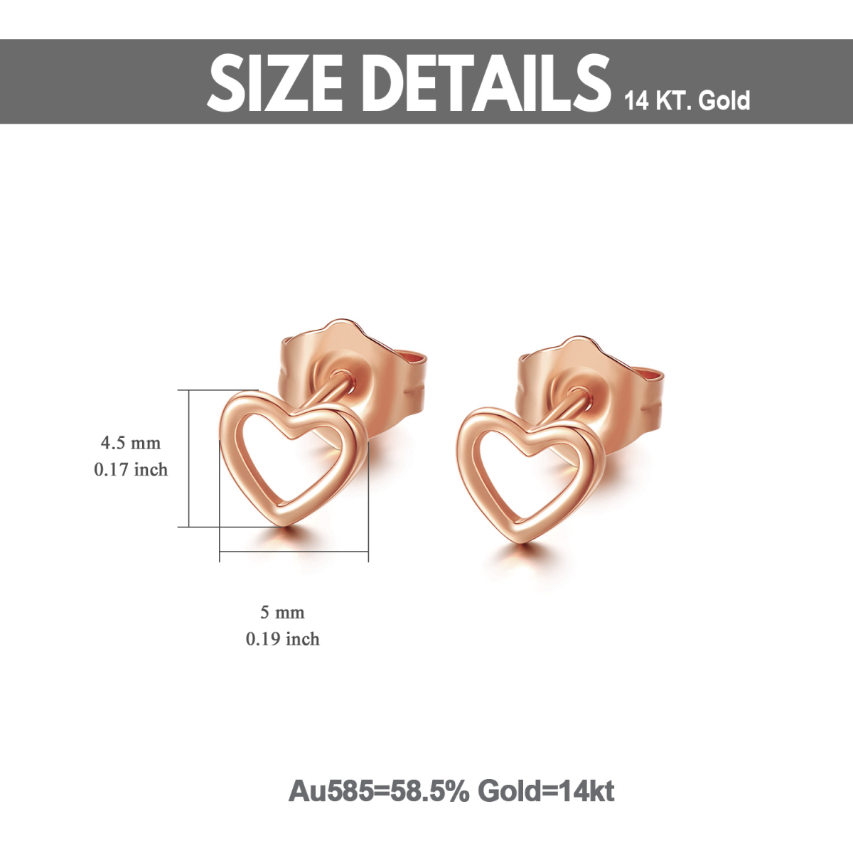 14K White Gold Couple & Mother & Heart Stud Earrings-5