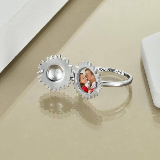 Sterling Silver Two-tone Personalized Photo Ring-3