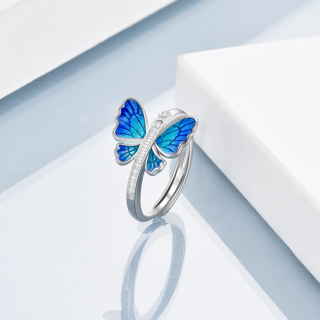 Anel de borboleta de prata esterlina 925, joias, presentes para mulheres-2