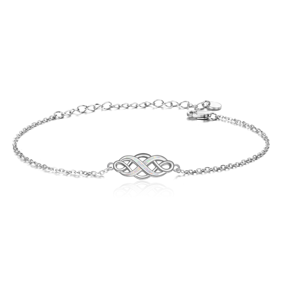 Bracelet en argent sterling avec pendentif nœud celtique en opale-1