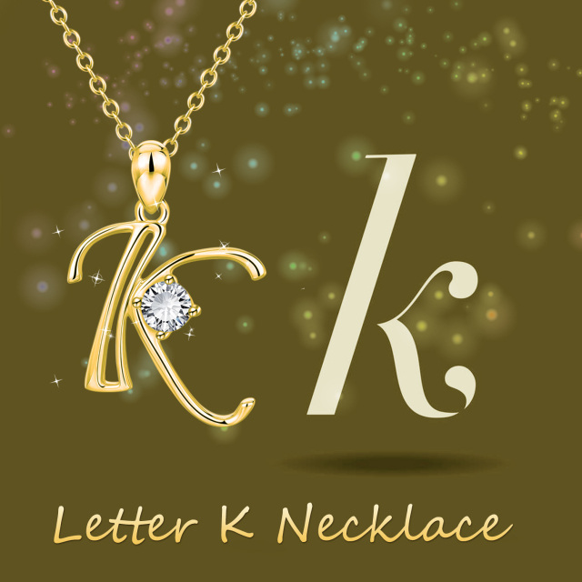 Sterling Silver Circular Shaped Cubic Zirconia Personalized Initial Letter Pendant Necklace with Initial Letter A & with Initial Letter B & with Initial Letter C & with Initial Letter D & with Initial Letter E & with Initial Letter F & with Initial Letter G & with Initial Letter H-5