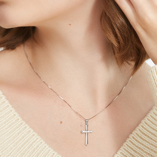 Sterling Silver Cross Pendant Necklace-2