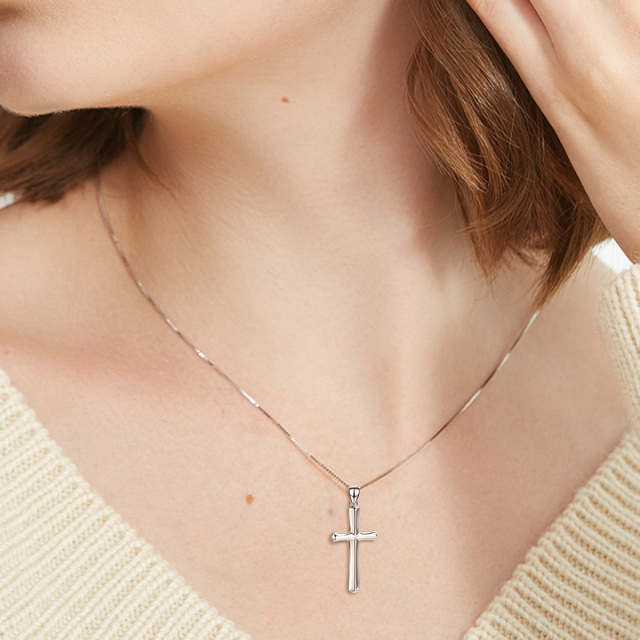 Sterling Silver Cross Pendant Necklace-1