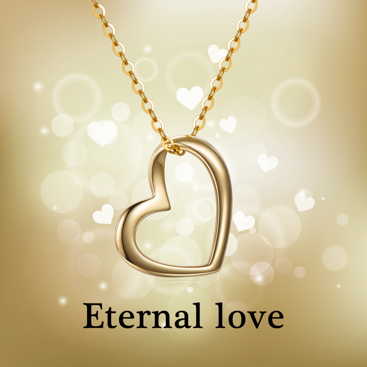 Collier avec pendentif en forme de coeur en or 14K-3