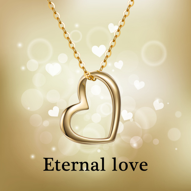 14K Gold Heart Pendant Necklace-3