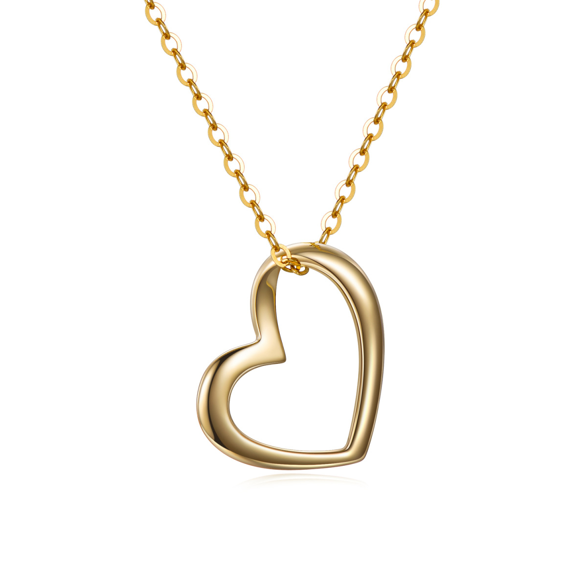 14K Gold Heart Pendant Necklace-1
