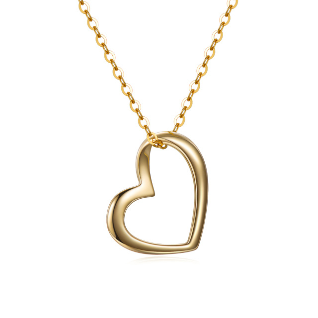 14K Gold Heart Pendant Necklace-1