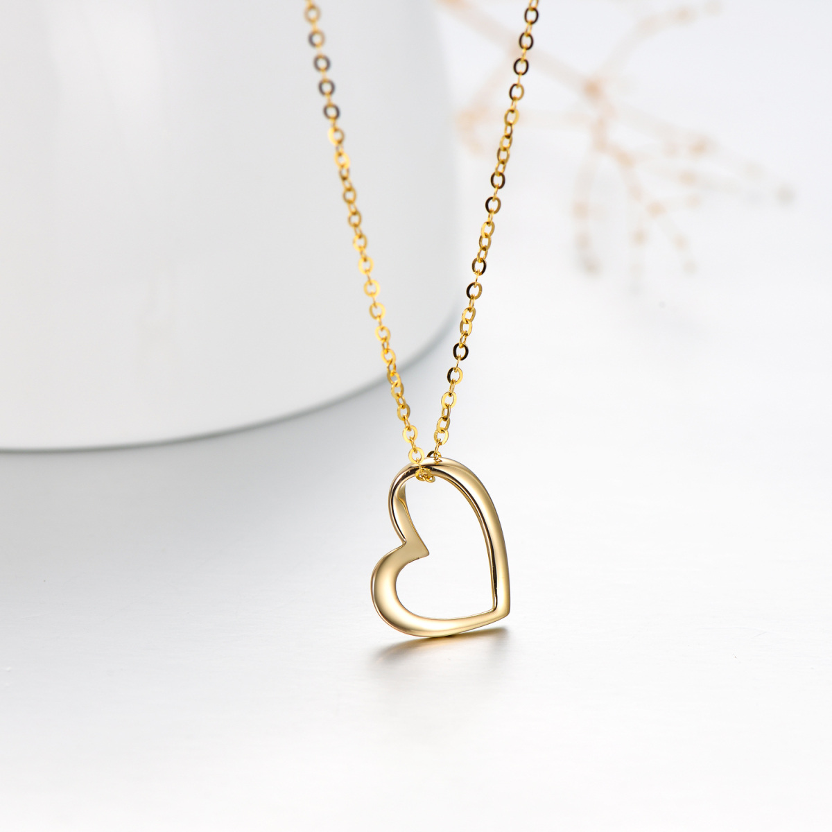 Collier avec pendentif en forme de coeur en or 14K-6