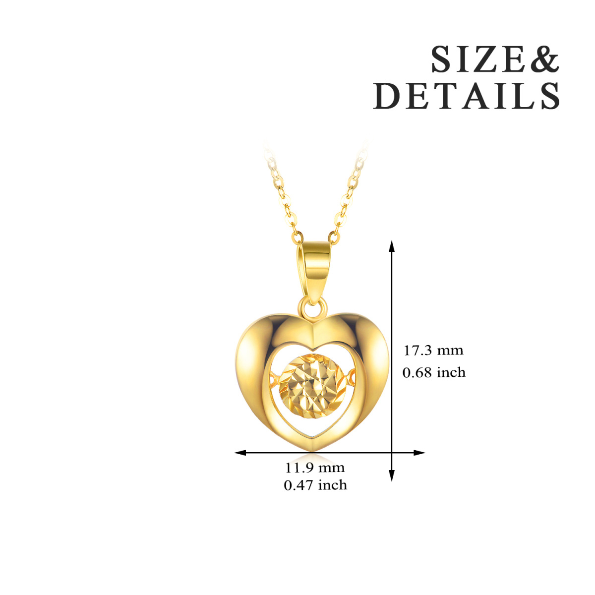 Collier avec pendentif en forme de coeur en or 18K-7