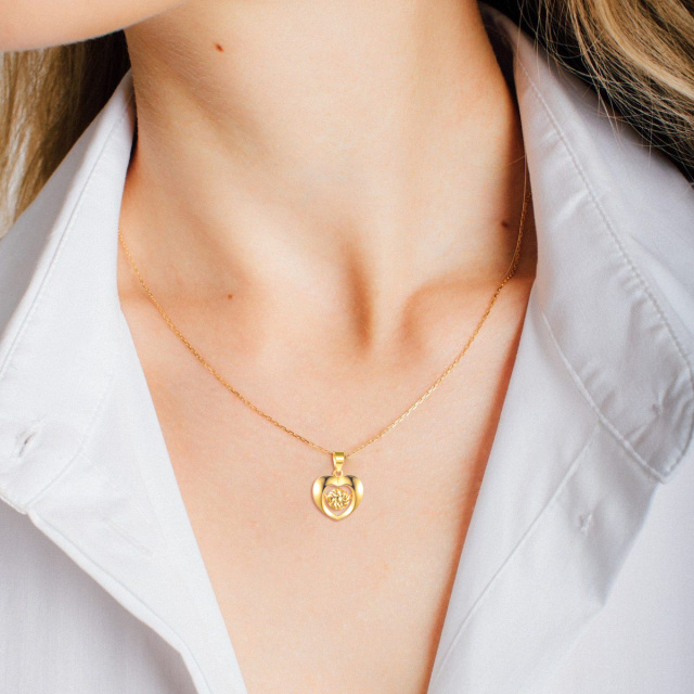 18K Gold Heart Pendant Necklace-1