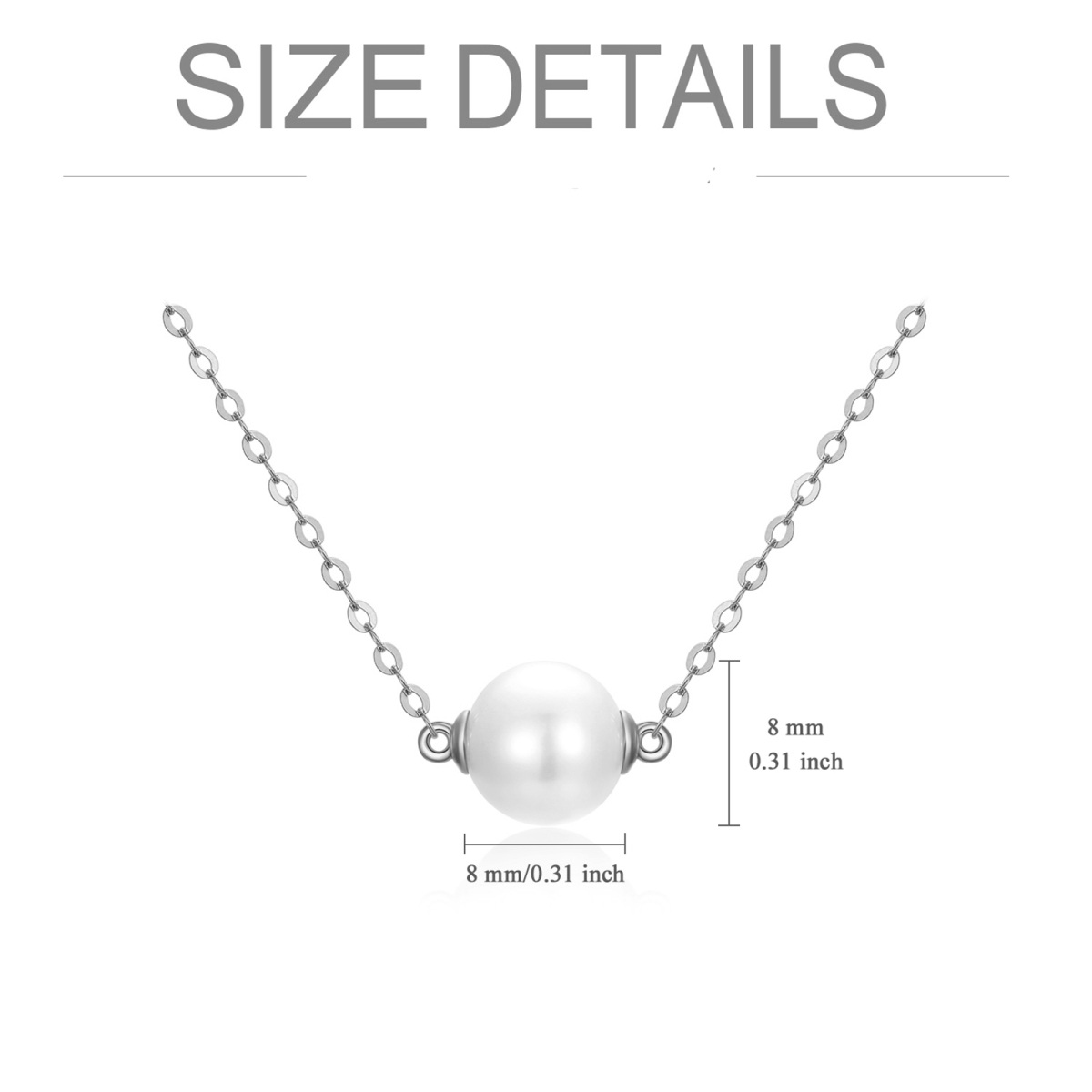 Collier en or blanc 14K avec pendentif en perles de forme circulaire-4