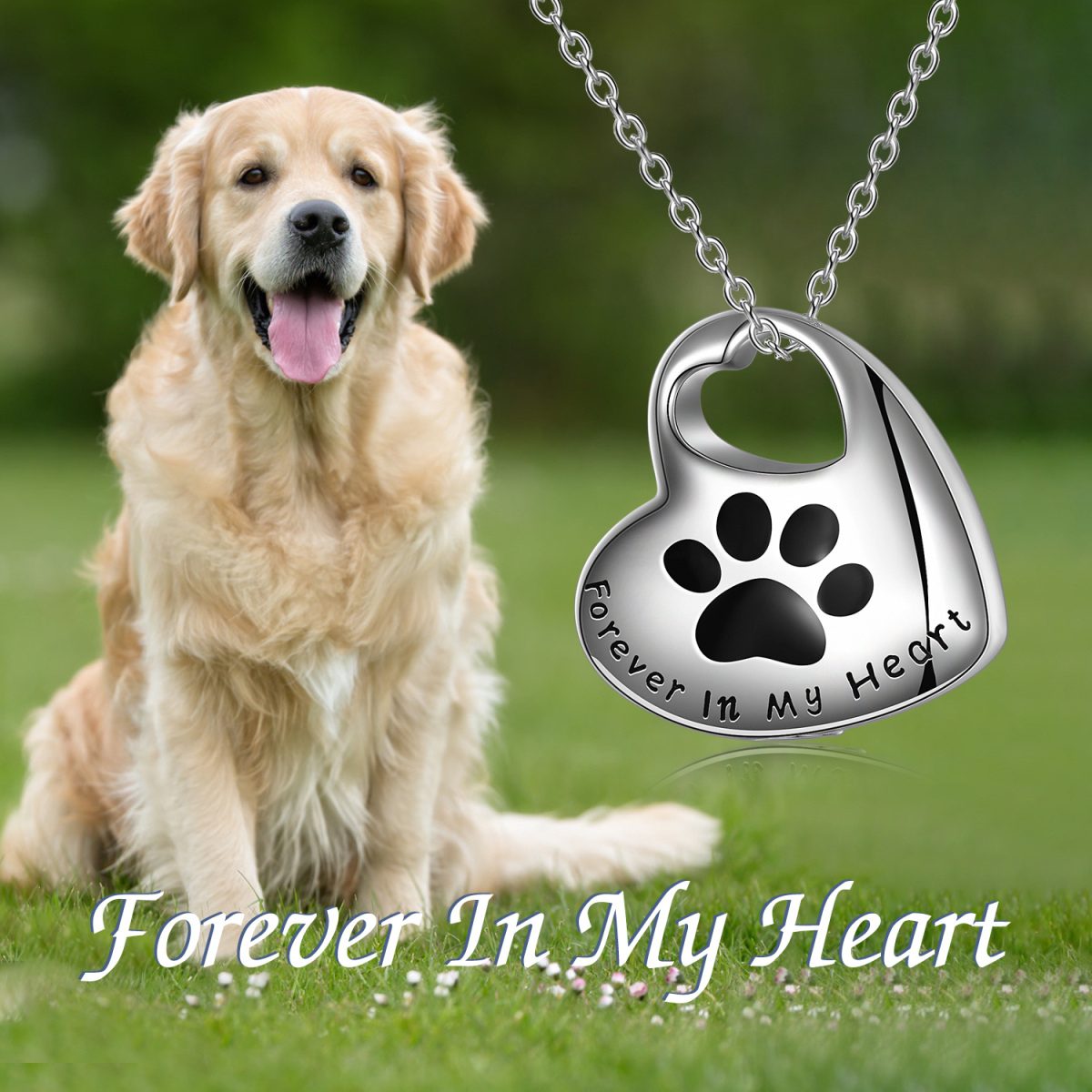Sterling Silver Paw Urn Necklace for Ashes-6