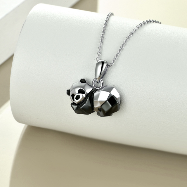 Sterling Silber Panda Urne Halskette-2