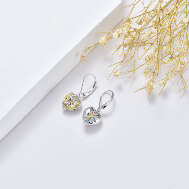 Sterling Silver Crystal Phoenix Drop Earrings-3