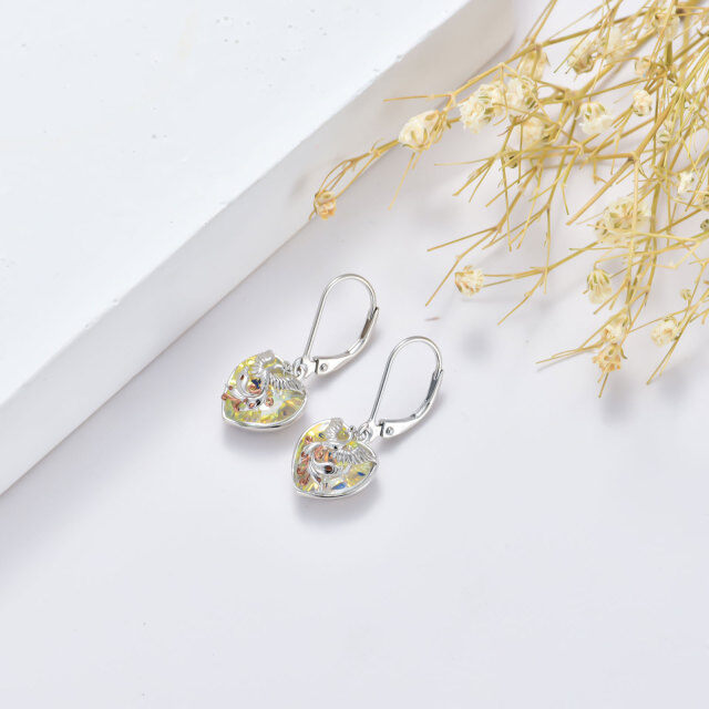 Sterling Silver Crystal Phoenix Drop Earrings-2