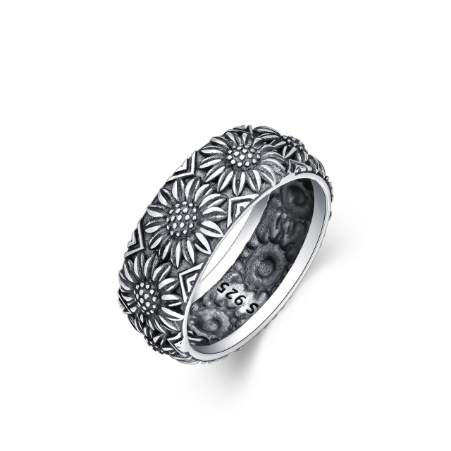 Sterling Silver Sunflower Ring-0