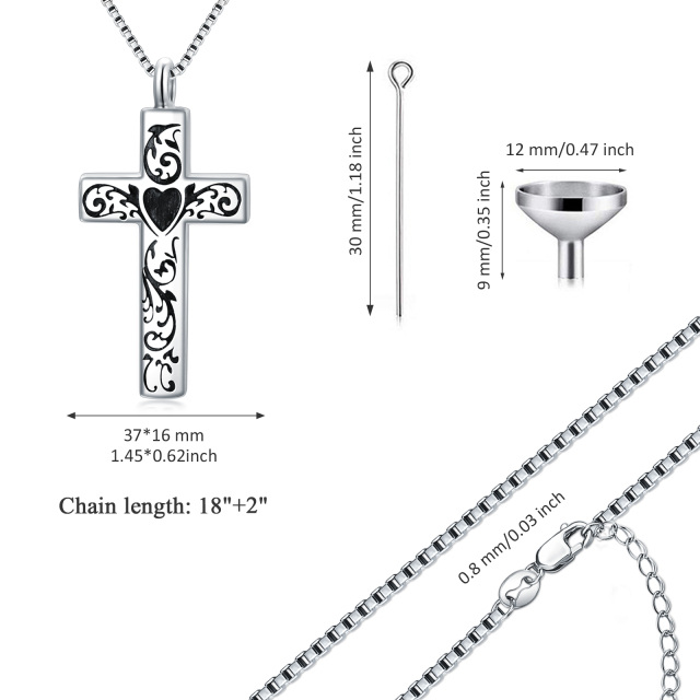 Sterling Silver Cross Urn Necklace for Ashes-4