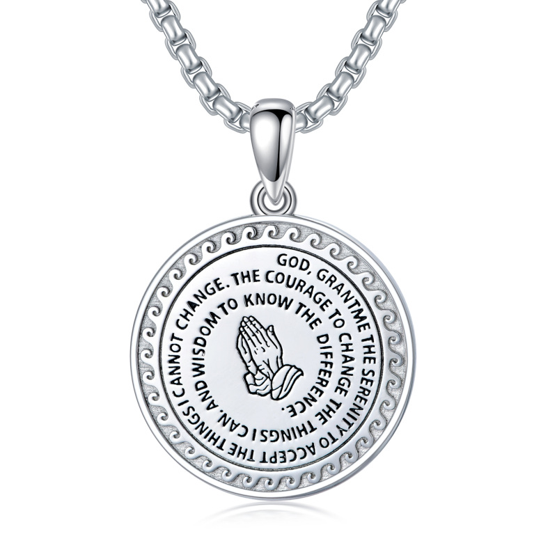 Sterling Silver Circle Coin Pendant Necklace