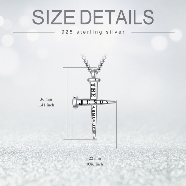 Sterling Silver Cross Pendant Necklace for Men-6