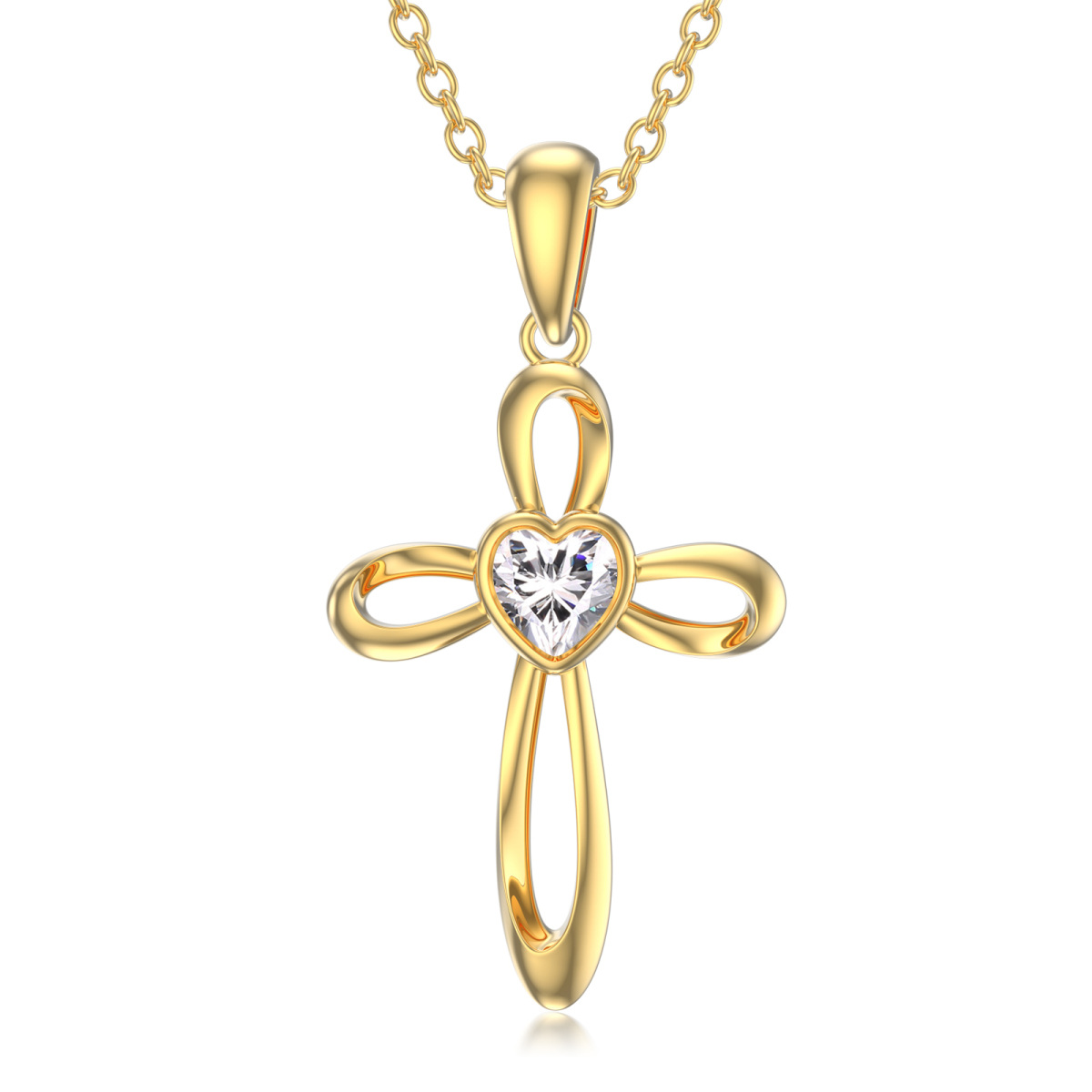 Collier en or 14K avec pendentif en cristal de forme circulaire et pierre de naissance per-1