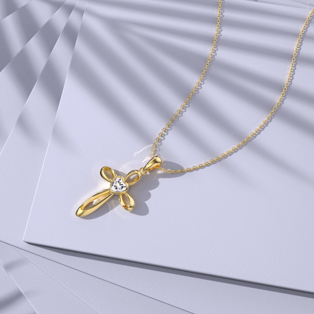 14K Gold kreisförmig geformt Kristall personalisierte Geburtsstein Anhänger Halskette-5