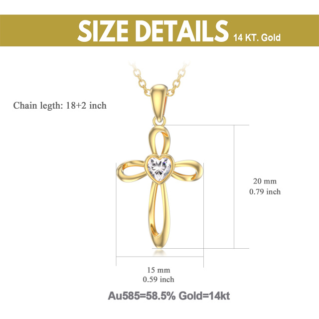 14K Gold kreisförmig geformt Kristall personalisierte Geburtsstein Anhänger Halskette-2