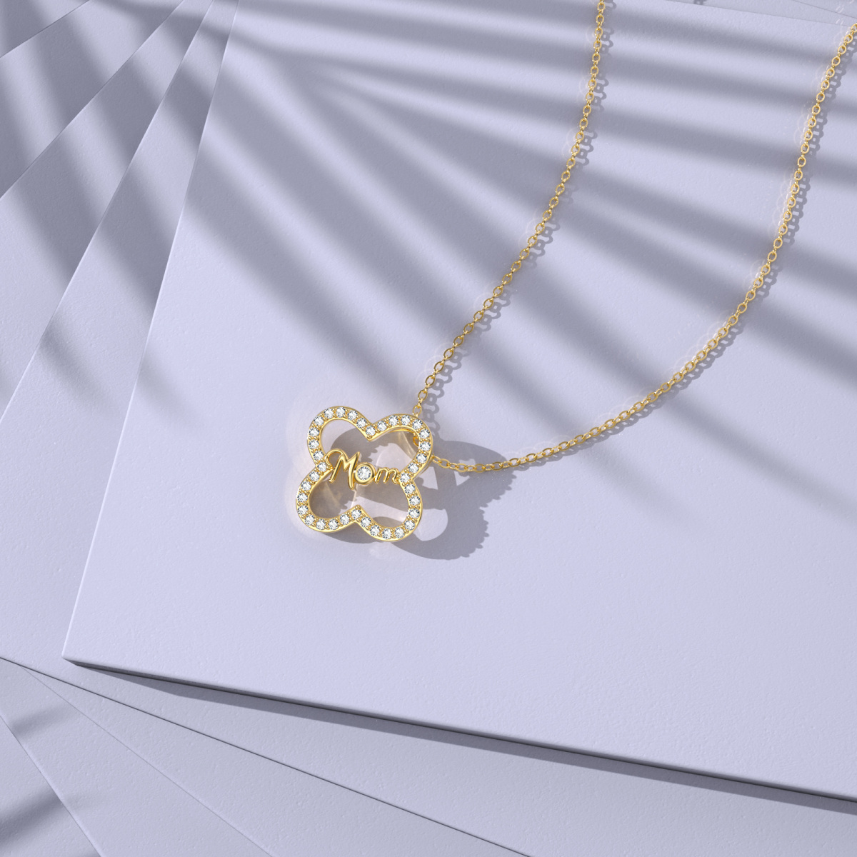 10K Gold kreisförmig Kristall personalisierte Geburtsstein Anhänger Halskette-6