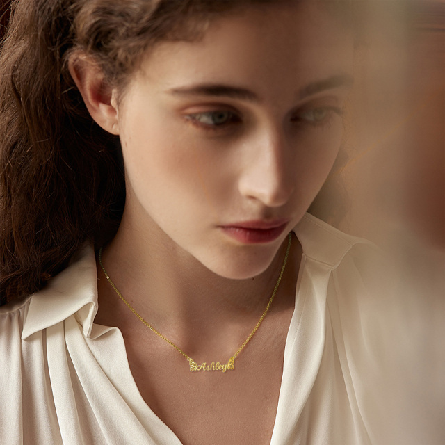 Collar colgante de oro de 10 quilates con forma circular de cristal personalizado piedra d-1