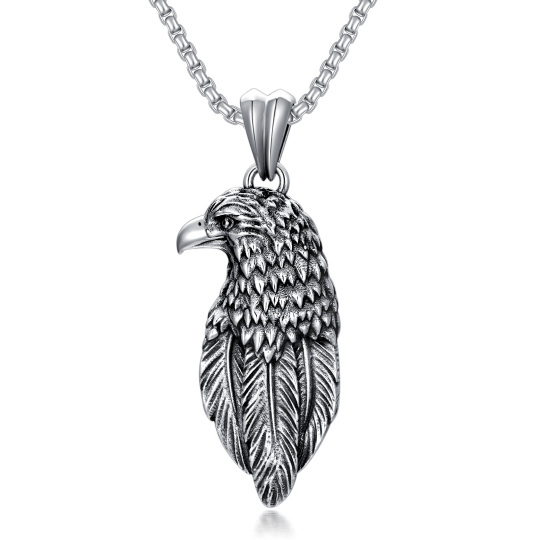Sterling Silver Eagle Pendant Necklace for Men