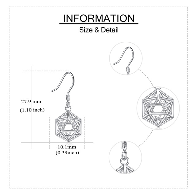 Geometric Dangle Earrings 925 Sterling Silver-2