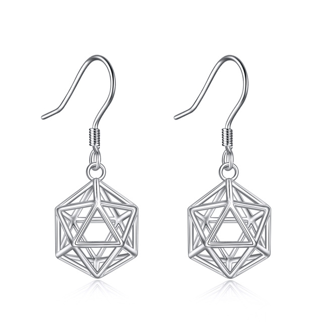 Geometric Dangle Earrings 925 Sterling Silver-0