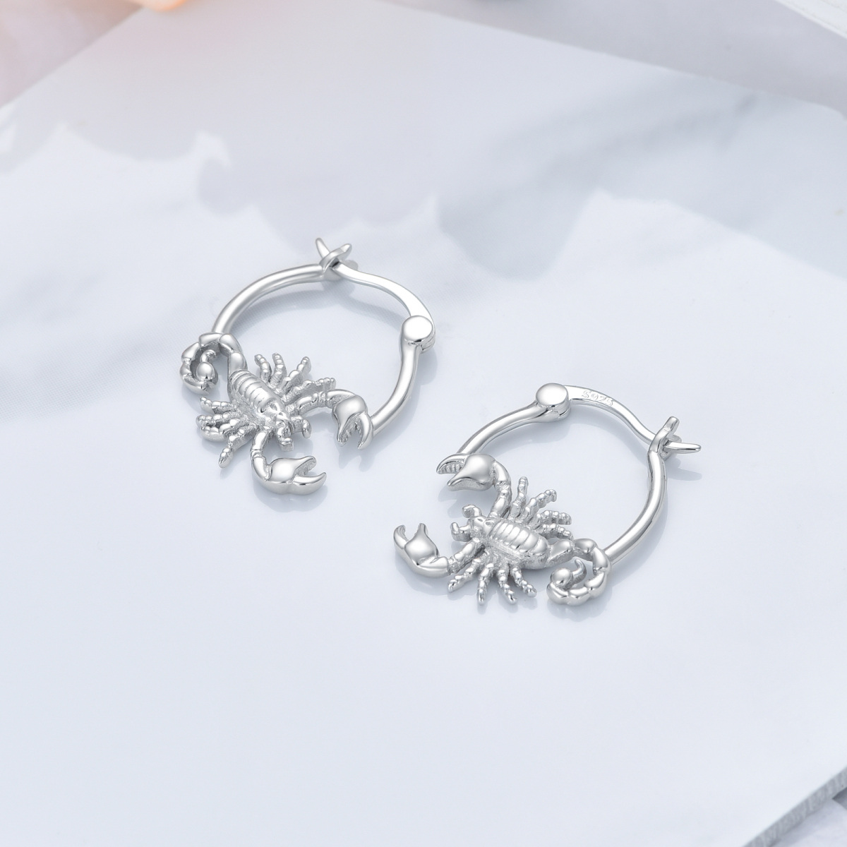 Boucles d'oreilles Scorpion en argent sterling-3