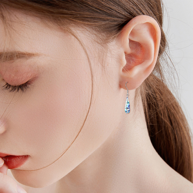 Wave Earrings Sterling Silver Ocean Wave Earrings Opal Teardrop Earrings Created Opal Dangle Earring Ocean Jewelry Beach Gifts for Women Girls-1