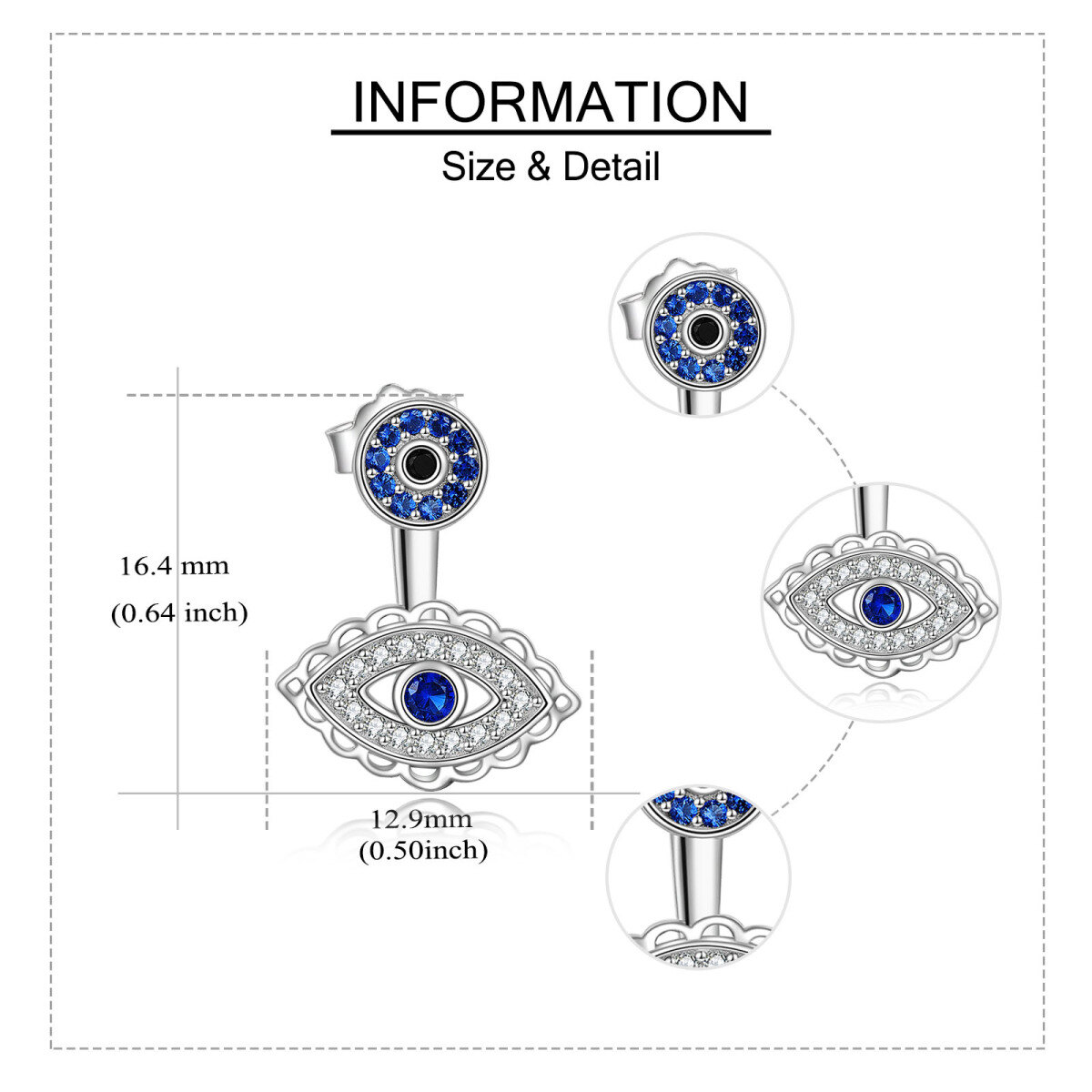 Boucles d'oreilles pendantes en argent sterling avec zircon cubique en forme de cercle et-6