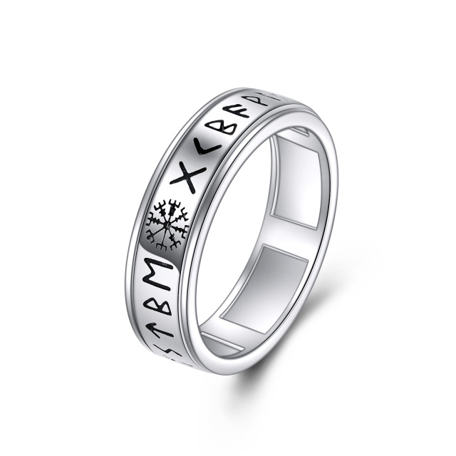 Sterling Silver Compass Ring-0